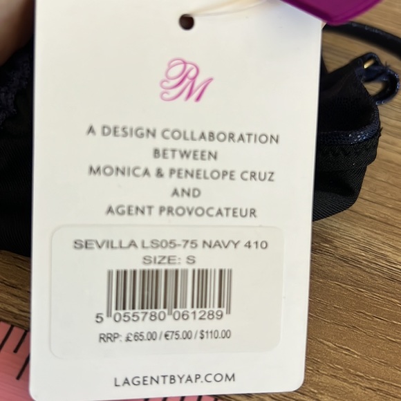 NEW L’Agent by Agent Provocateur Sevilla metallic blue string bikini size small - Picture 7 of 7